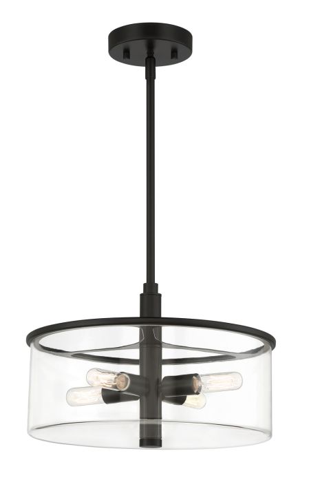 Antique Hardware Hailie 4 Light Pendant in Flat Black Pendant