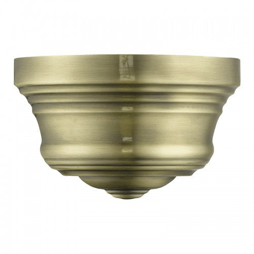 Antique Hardware 1 Light Antique Brass Bell ADA Sconce with Shiny White Finish Inside Wall Sconce