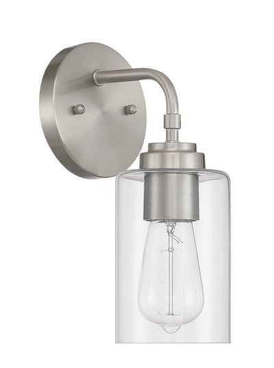 ##Antique Hardware## Stowe 1 Light Wall Sconce in Brushed Polished Nickel