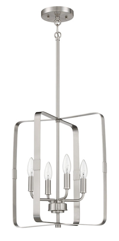 ##Antique Hardware## Stowe 4 Light Foyer in Brushed Polished Nickel