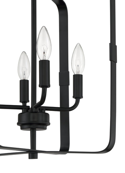 ##Antique Hardware## Stowe 4 Light Foyer in Flat Black