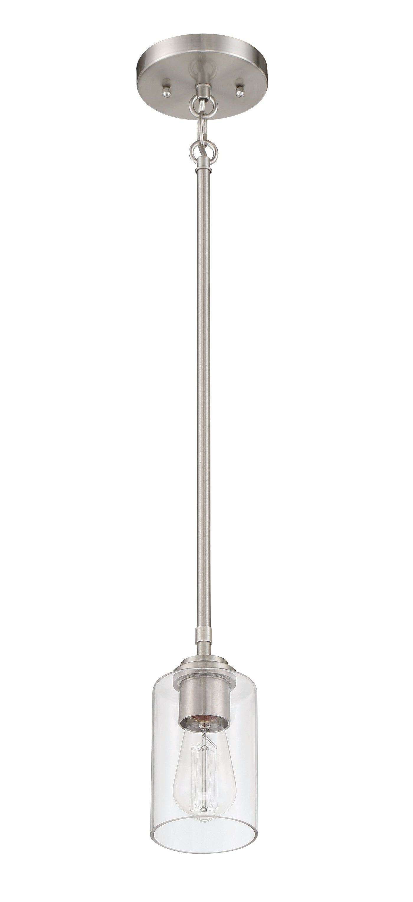 ##Antique Hardware## Stowe 1 Light Mini Pendant in Brushed Polished Nickel