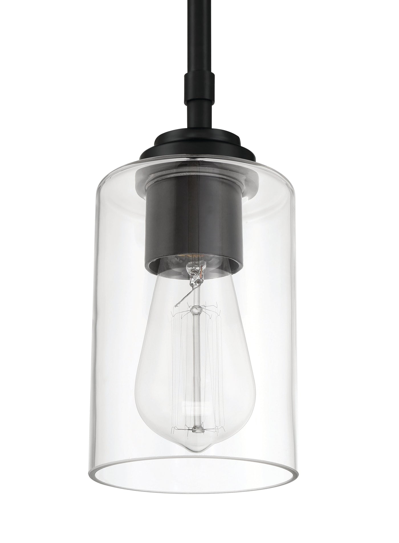 ##Antique Hardware## Stowe 1 Light Mini Pendant in Flat Black