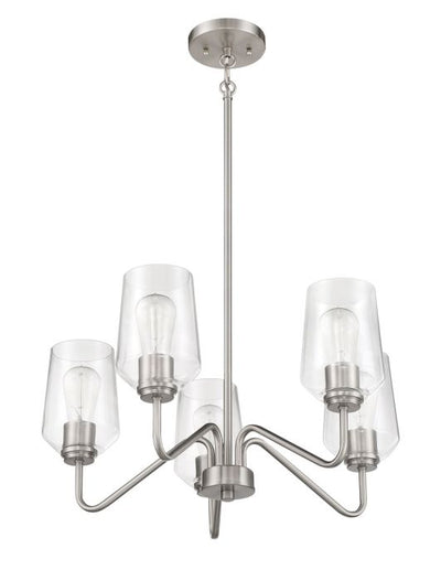 ##Antique Hardware## Shayna 5 Light Chandelier in Brushed Polished Nickel