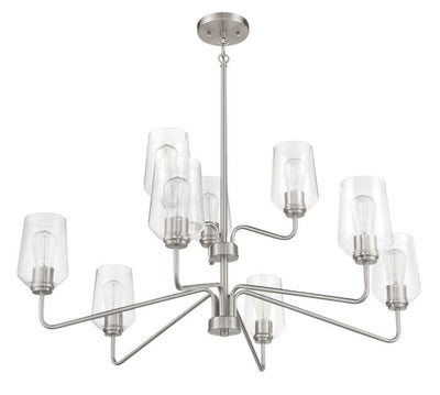 ##Antique Hardware## Shayna 9 Light Chandelier in Brushed Polished Nickel