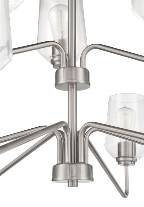 ##Antique Hardware## Shayna 9 Light Chandelier in Brushed Polished Nickel