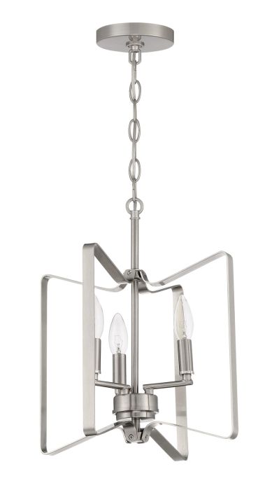 ##Antique Hardware## Shayna 3 Light Convertible Semi Flush in Brushed Polished Nickel