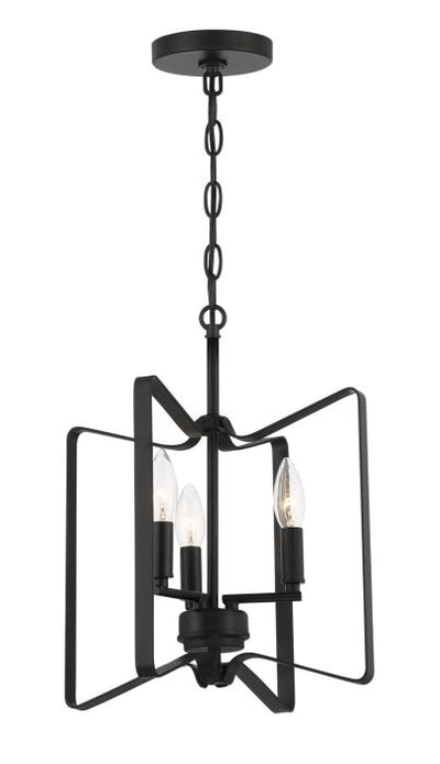 ##Antique Hardware## Shayna 3 Light Convertible Semi Flush in Flat Black