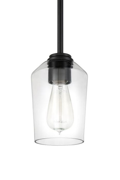 ##Antique Hardware## Shayna 1 Light Mini Pendant in Flat Black