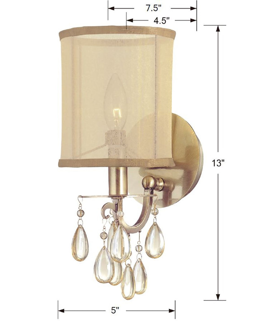 Antique Hardware Hampton 1 Light Antique Brass Sconce Wall Sconce