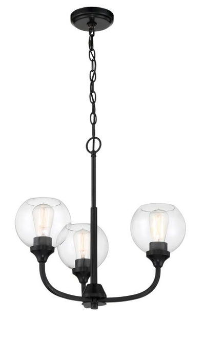 Antique Hardware Glenda 3 Light Chandelier in Flat Black Chandelier