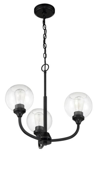 Antique Hardware Glenda 3 Light Chandelier in Flat Black Chandelier