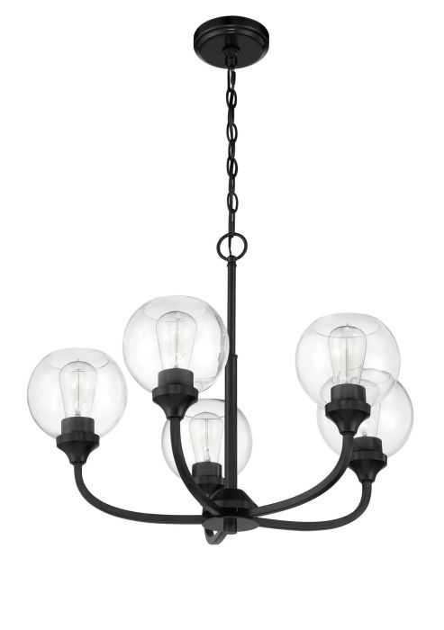 Antique Hardware Glenda 5 Light Chandelier in Flat Black Chandelier