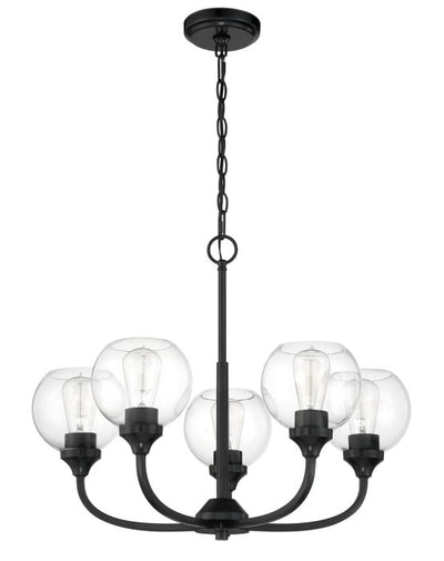 Antique Hardware Glenda 5 Light Chandelier in Flat Black Chandelier