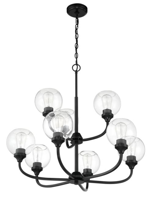 Antique Hardware Glenda 9 Light Chandelier in Flat Black Chandelier