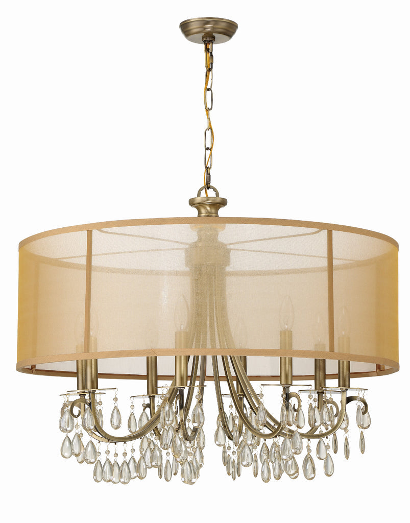 Antique Hardware Hampton 8 Light Drum Shade Antique Brass Chandelier Chandelier