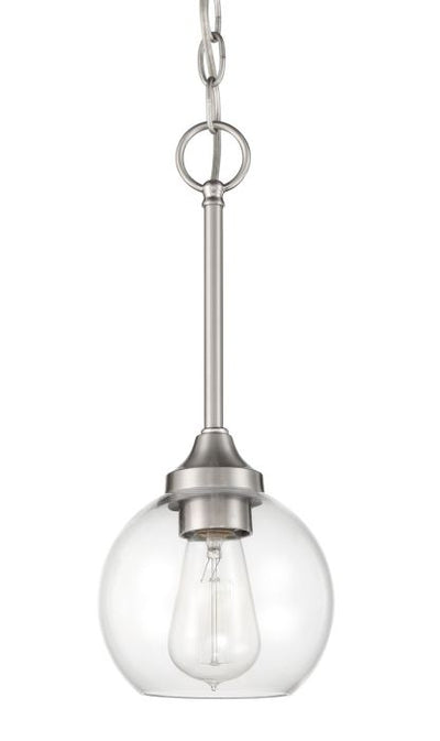 Antique Hardware Glenda 1 Light Mini Pendant in Brushed Polished Nickel Pendant