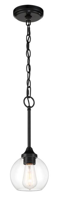 Antique Hardware Glenda 1 Light Mini Pendant in Flat Black Pendant