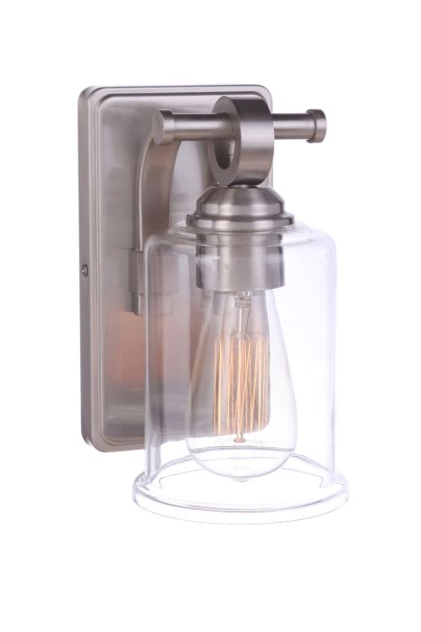 ##Antique Hardware## Romero 1 Light Wall Sconce in Brushed Polished Nickel