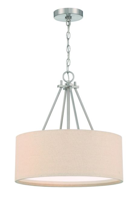 Antique Hardware Duke 3 Light 18" Pendant in Brushed Polished Nickel Pendant