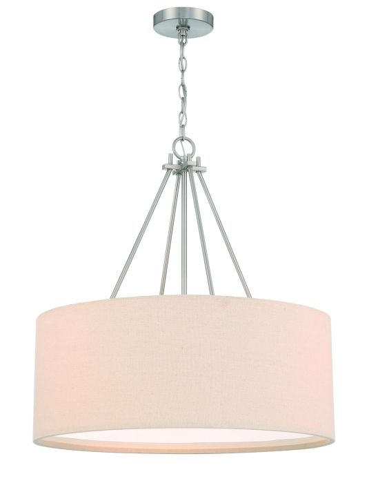 Antique Hardware Duke 3 Light 24" Pendant in Brushed Polished Nickel Pendant