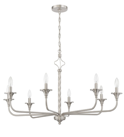 ##Antique Hardware## Jolenne 8 Light Chandelier in Brushed Polished Nickel