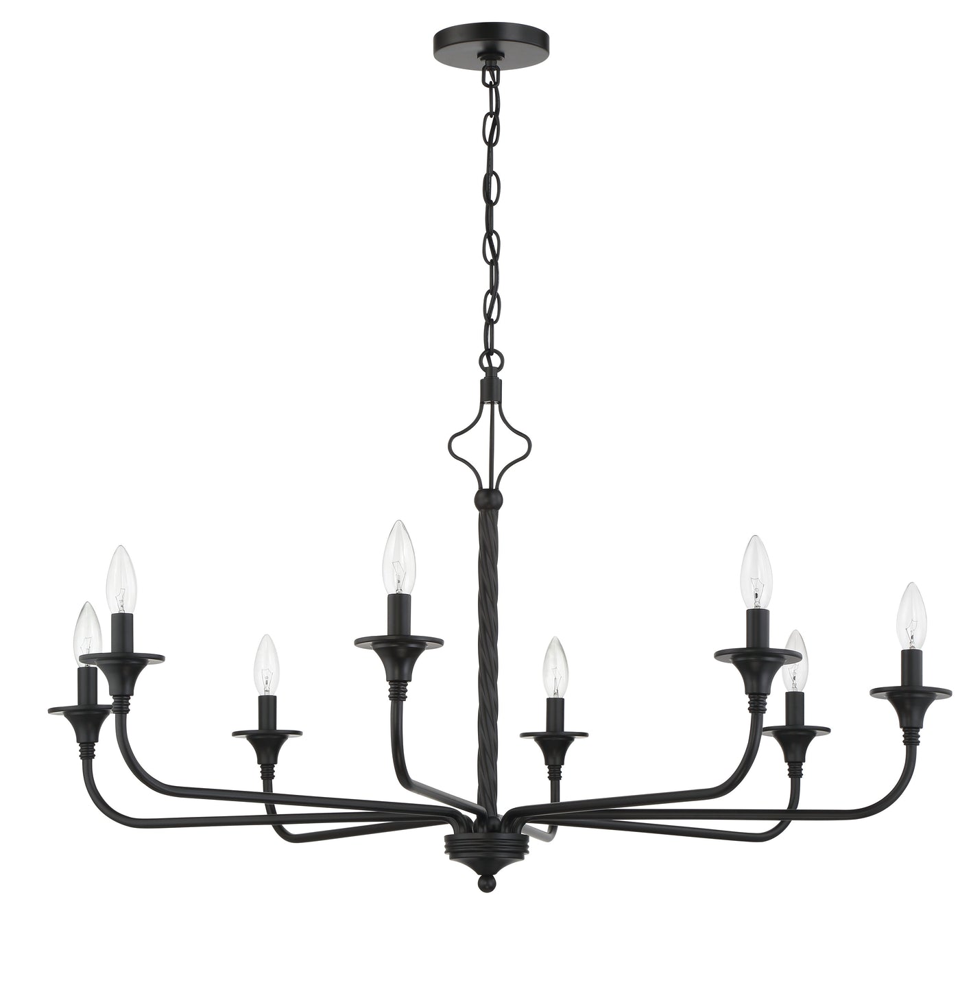 ##Antique Hardware## Jolenne 9  Light Two-Tier Chandelier in Flat Black