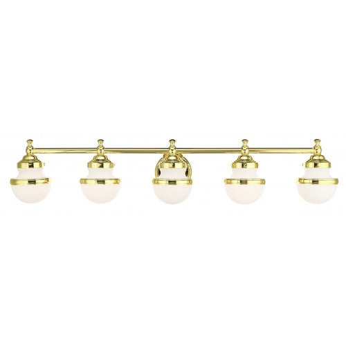 Antique Hardware 5 Light Polished Brass Bath Vanity Wall Sconce