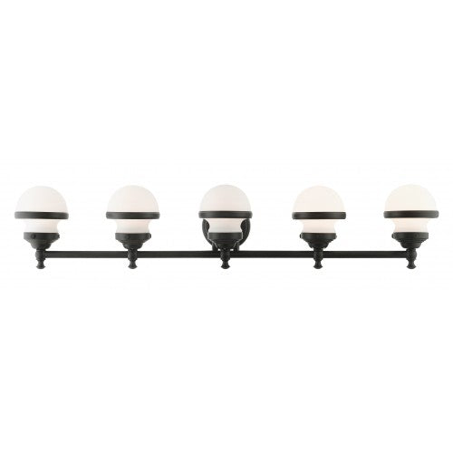 Antique Hardware 5 Light Black Bath Vanity Wall Sconce