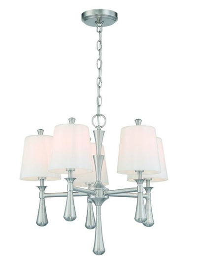 ##Antique Hardware## Palmer 5 Light Mini Chandelier in Brushed Polished Nickel