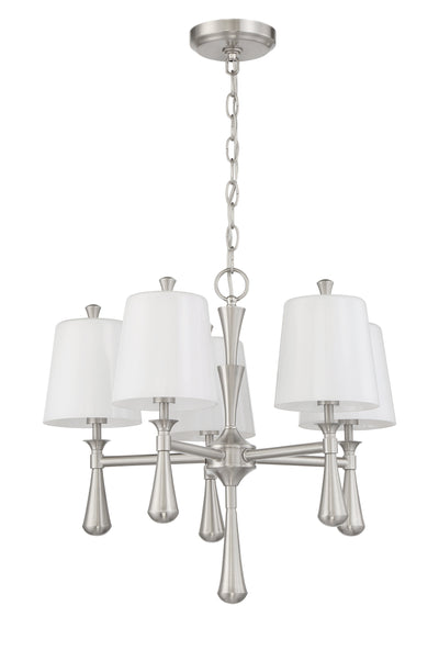 ##Antique Hardware## Palmer 5 Light Mini Chandelier in Brushed Polished Nickel