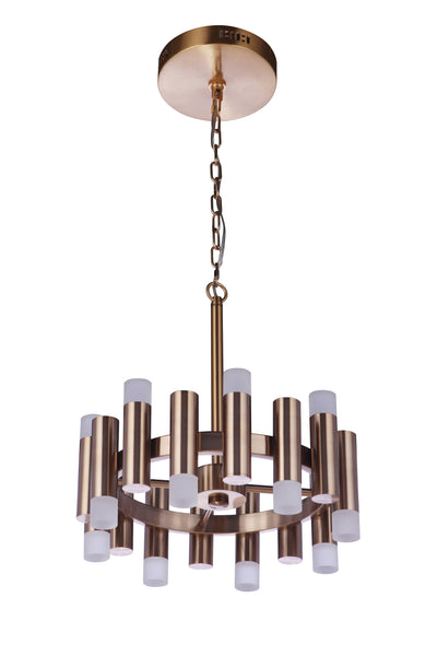 ##Antique Hardware## Simple Lux 16 Light LED Chandelier in Satin Brass