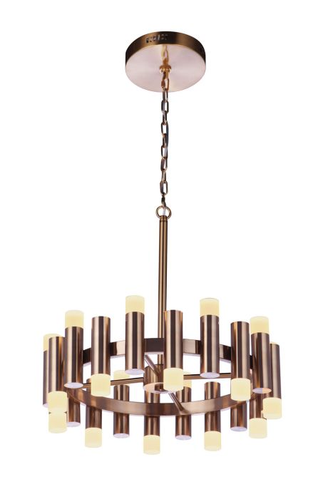 ##Antique Hardware## Simple Lux 20 Light LED Chandelier in Satin Brass