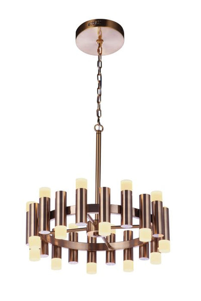 ##Antique Hardware## Simple Lux 20 Light LED Chandelier in Satin Brass