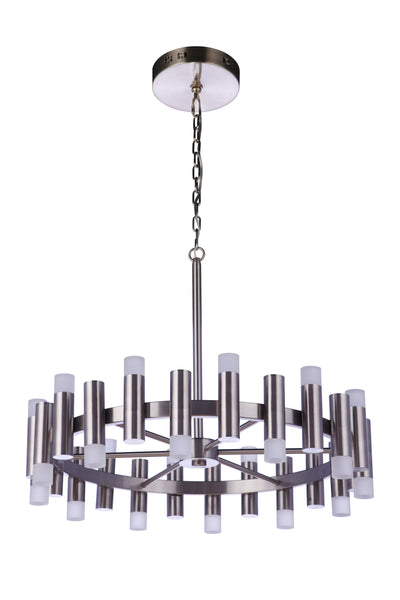 ##Antique Hardware## Simple Lux 24 Light LED Chandelier in Brushed Polished Nickel