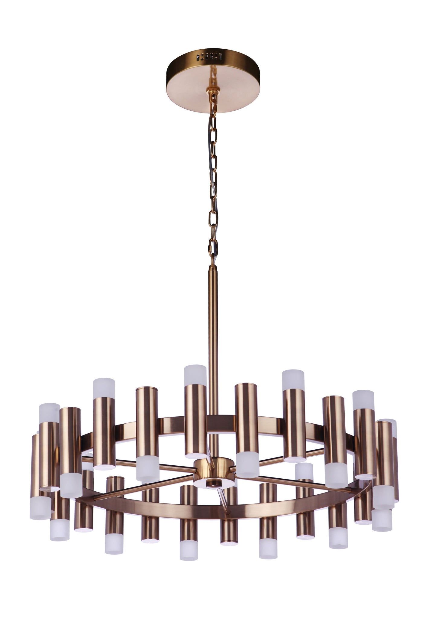 ##Antique Hardware## Simple Lux 24 Light LED Chandelier in Satin Brass