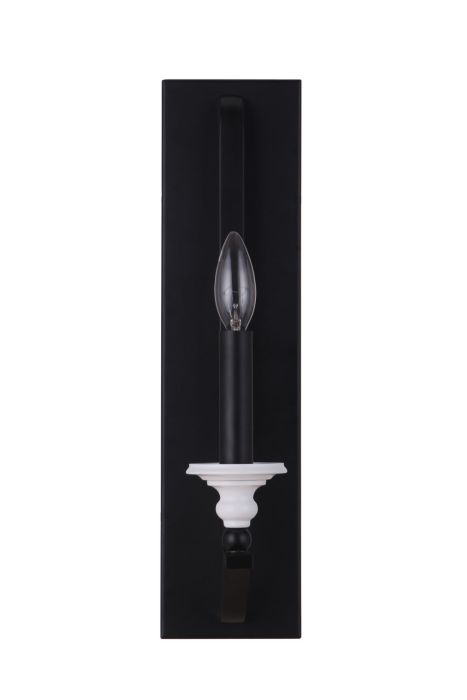 Antique Hardware Esme 1 Light Sconce in Flat Black/Matte White Wall Sconce