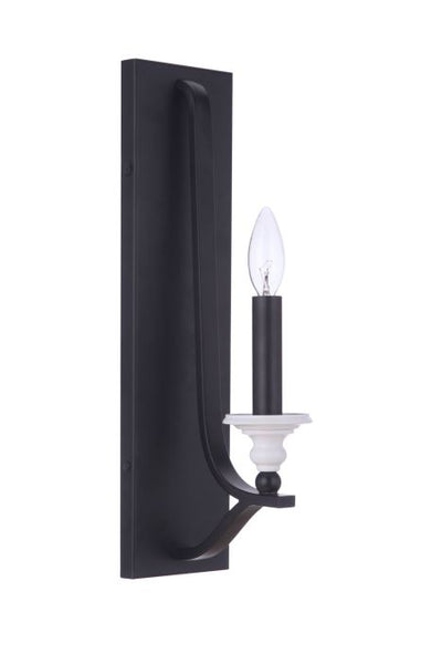 Antique Hardware Esme 1 Light Sconce in Flat Black/Matte White Wall Sconce