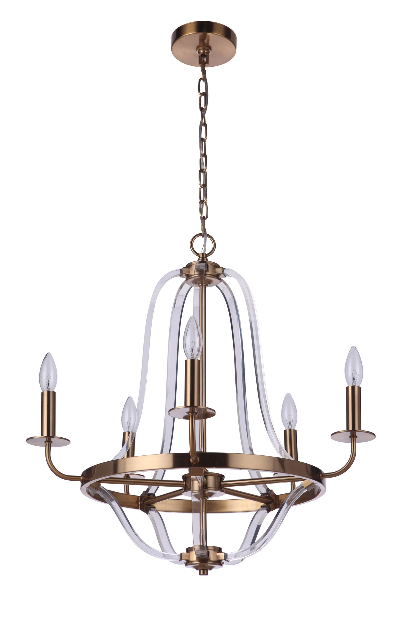 Antique Hardware Graclyn 5 Light Chandelier in Satin Brass Chandelier