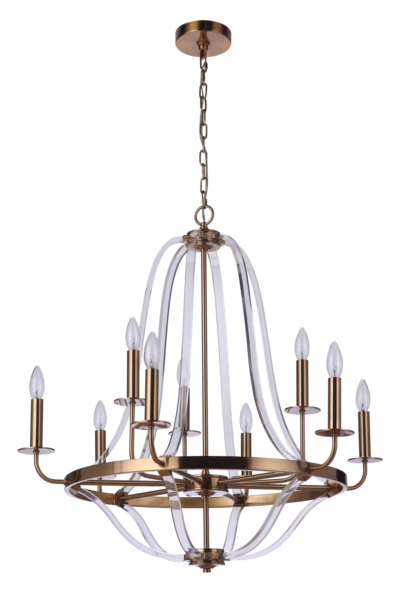 Antique Hardware Graclyn 9 Light Chandelier in Satin Brass Chandelier