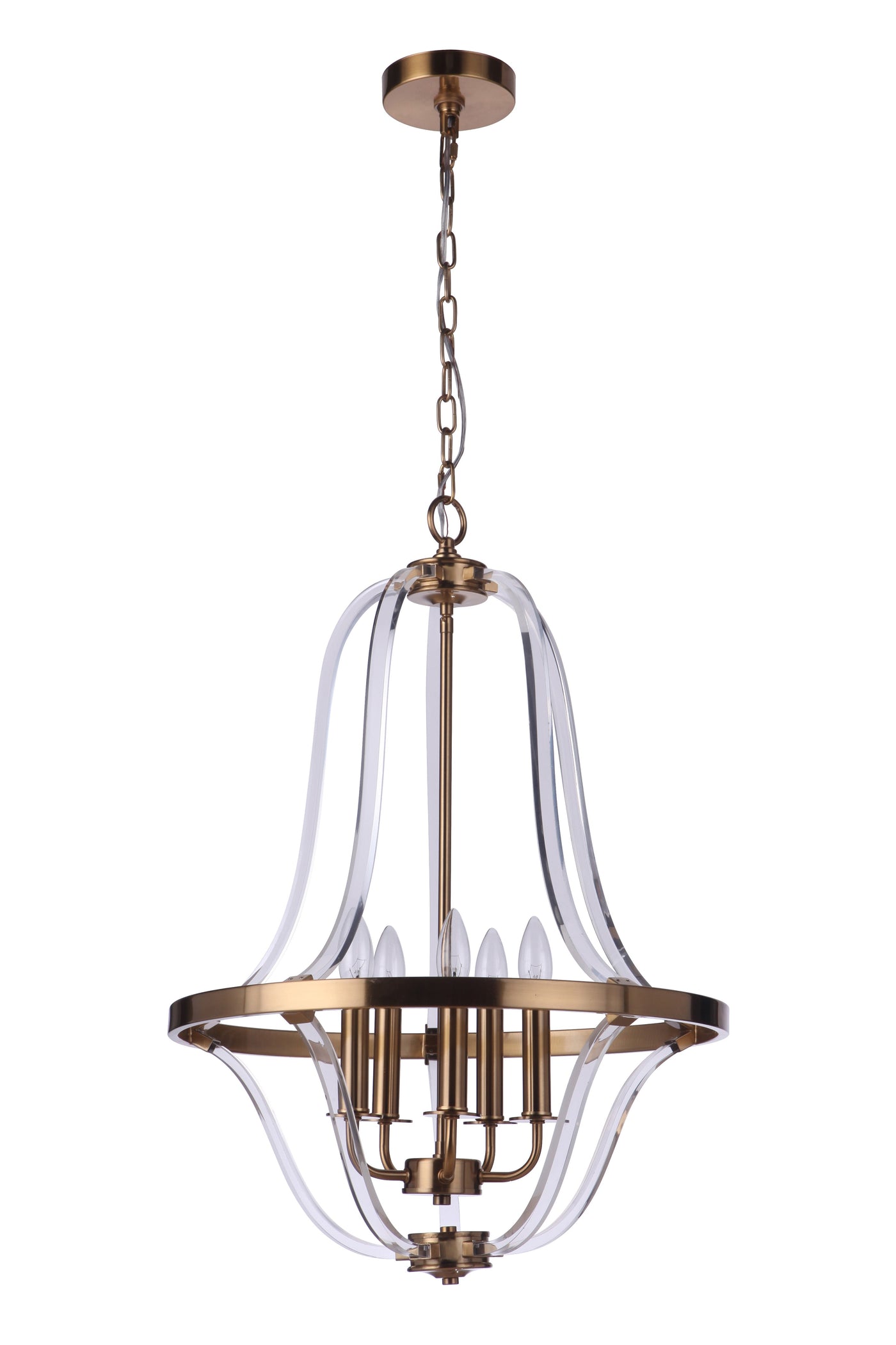 Antique Hardware Graclyn 5 Light Foyer in Satin Brass Pendant