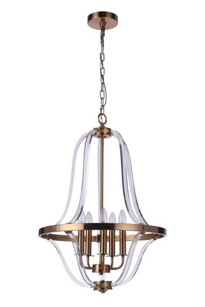 Antique Hardware Graclyn 5 Light Foyer in Satin Brass Pendant