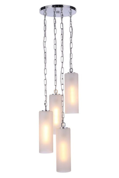 ##Antique Hardware## Myos 4 Light Pendant in Chrome