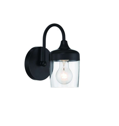 ##Antique Hardware## Wrenn 1 Light Wall Sconce in Flat Black