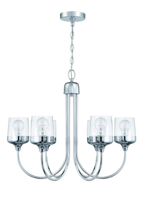 ##Antique Hardware## Wrenn 6 Light Chandelier in Chrome