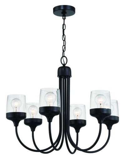 ##Antique Hardware## Wrenn 6 Light Chandelier in Flat Black