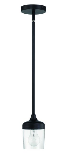 ##Antique Hardware## Wrenn 1 Light Mini Pendant in Flat Black