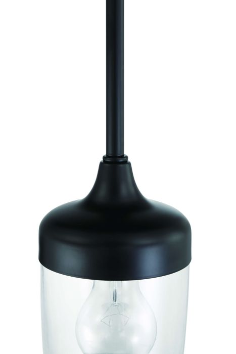 ##Antique Hardware## Wrenn 1 Light Mini Pendant in Flat Black