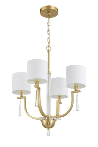 Antique Hardware Fortuna 4 Light Chandelier in Satin Brass Chandelier