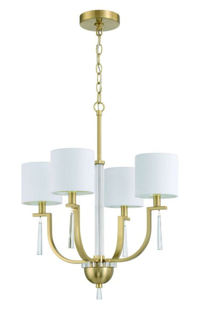 Antique Hardware Fortuna 4 Light Chandelier in Satin Brass Chandelier